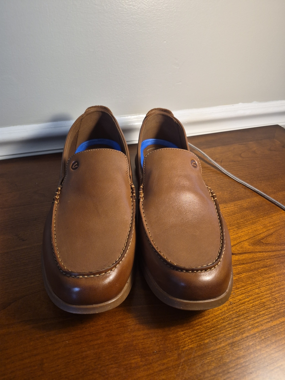 Clarks Flexway Step Classic Brown Leather Slip-On Loafers Size 13M